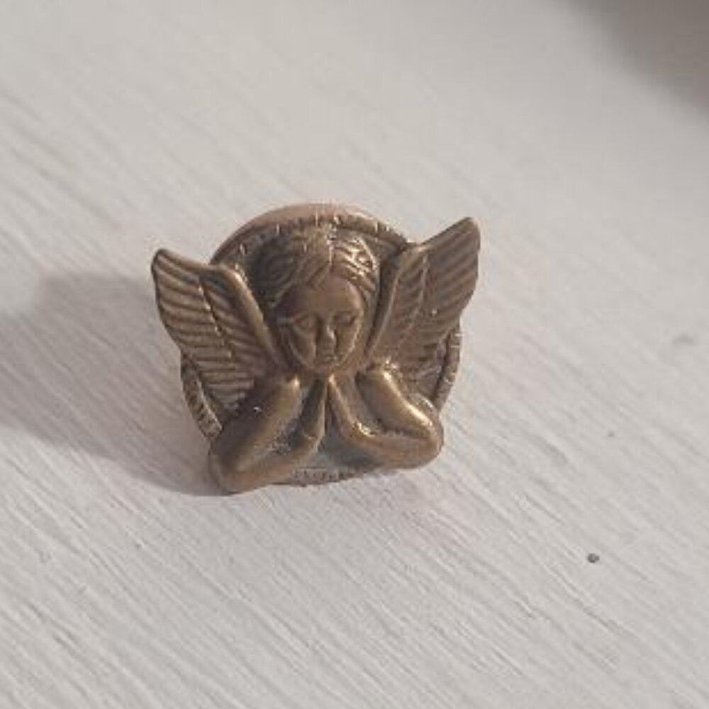 Praying Guardian Angel Vintage Cherub Lapel Pin Tie Tack Brooch - Holy Heavenly